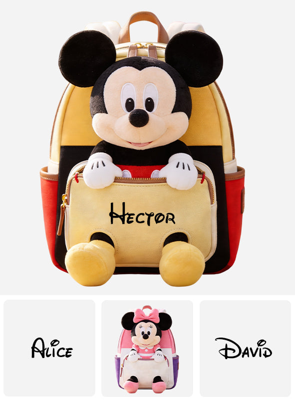 Always Have Your Back - Personalized Mouse Changeable Leather Patch Backpack