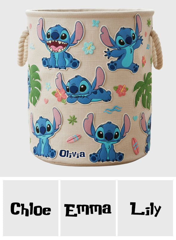 Blue Alien Friend - Personalized Ohana Storage Basket