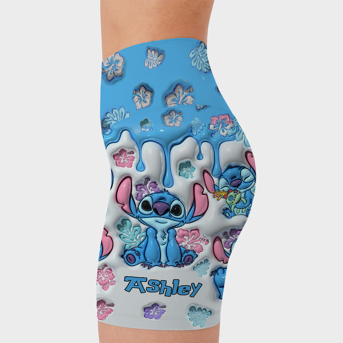 Blue Ohana - Personalized Ohana High-Waisted Biker Shorts