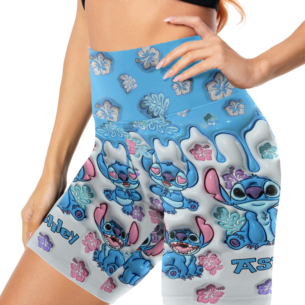 Blue Ohana - Personalized Ohana High-Waisted Biker Shorts