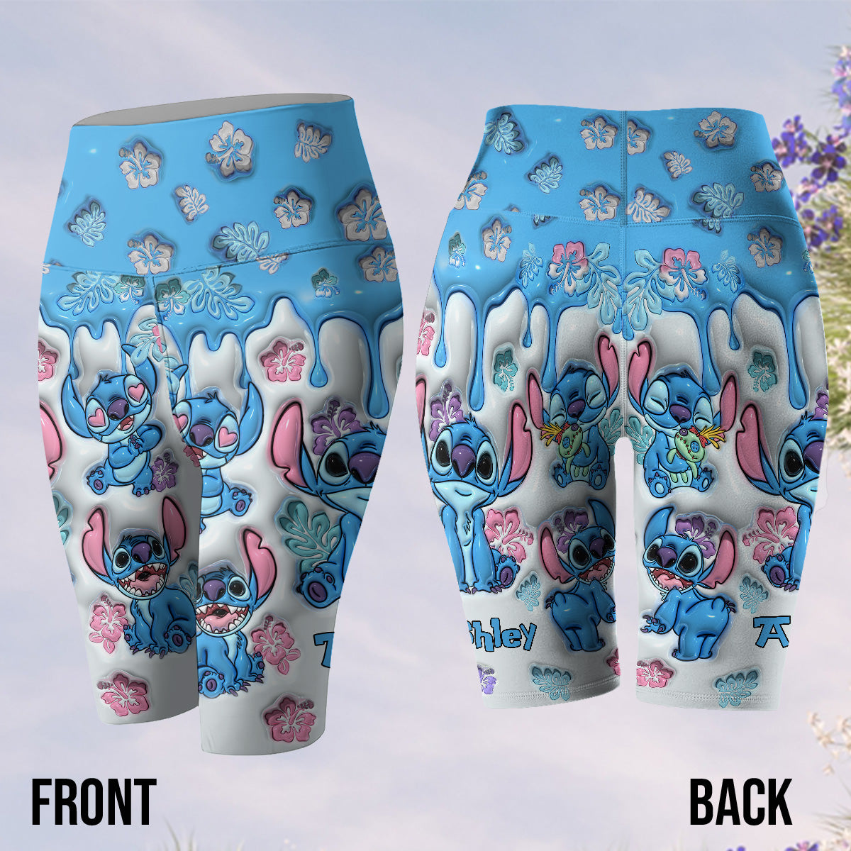 Blue Ohana - Personalized Ohana High-Waisted Biker Shorts