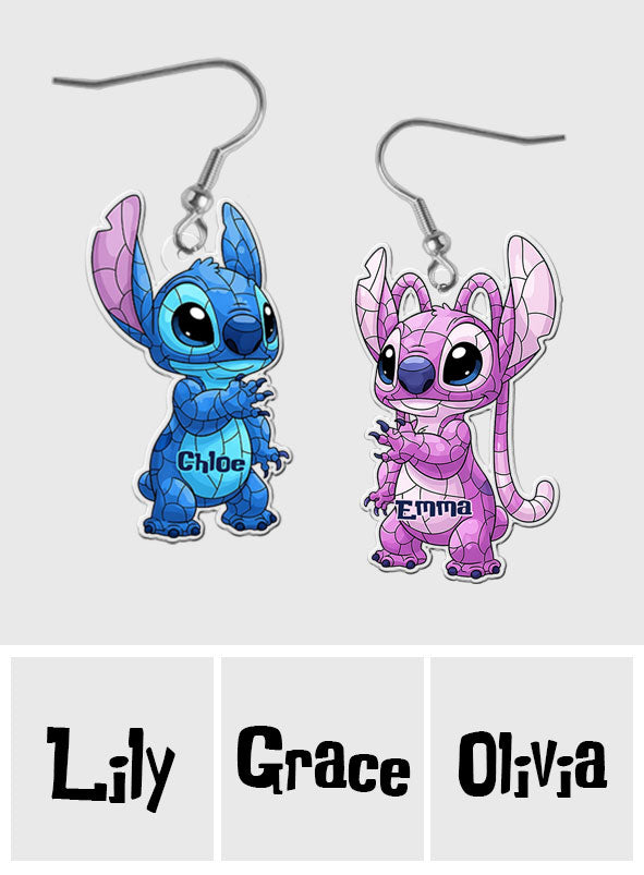 Blue Ohana - Personalized Ohana Earrings