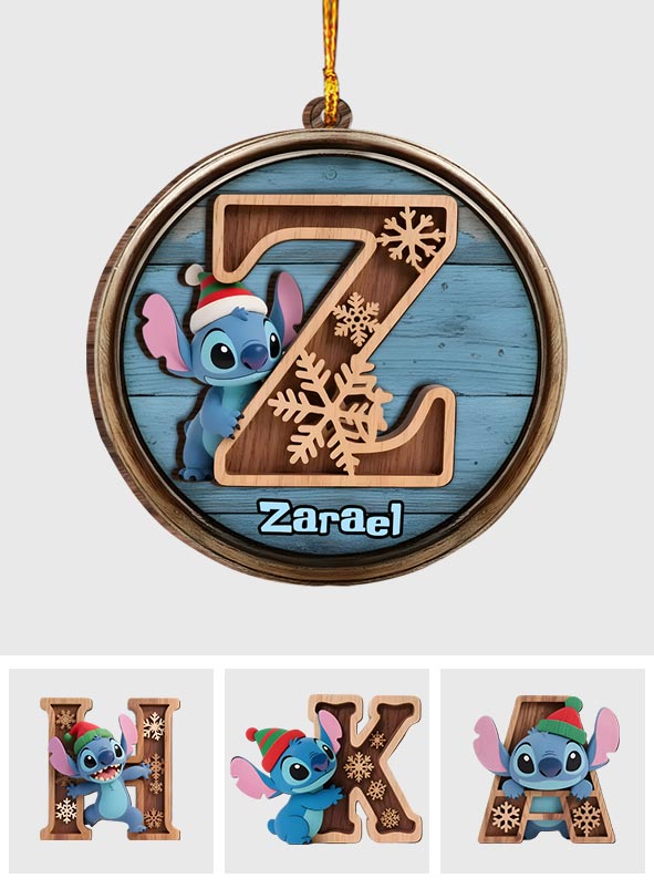 Ohana Means Family - Personalized Ohana 2 Layered Wooden Ornament