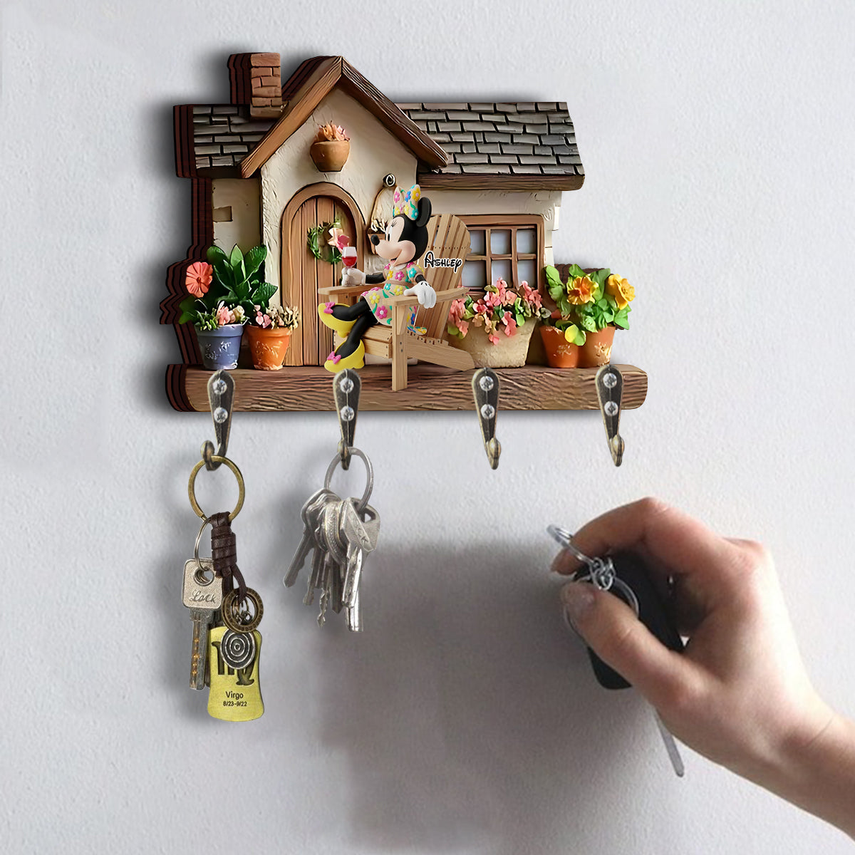 Welcome To My Garden - Personalized Mouse Custom Shaped Key Rack