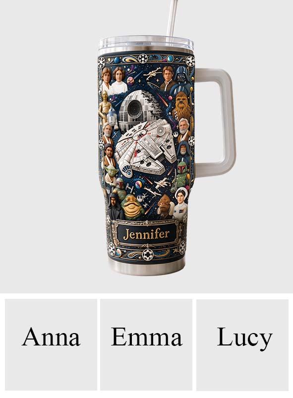 Star Ships - Personalized The Force Tumbler With Handle