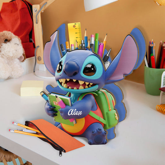 Back To School - Personalized Ohana Wooden Pen Holder