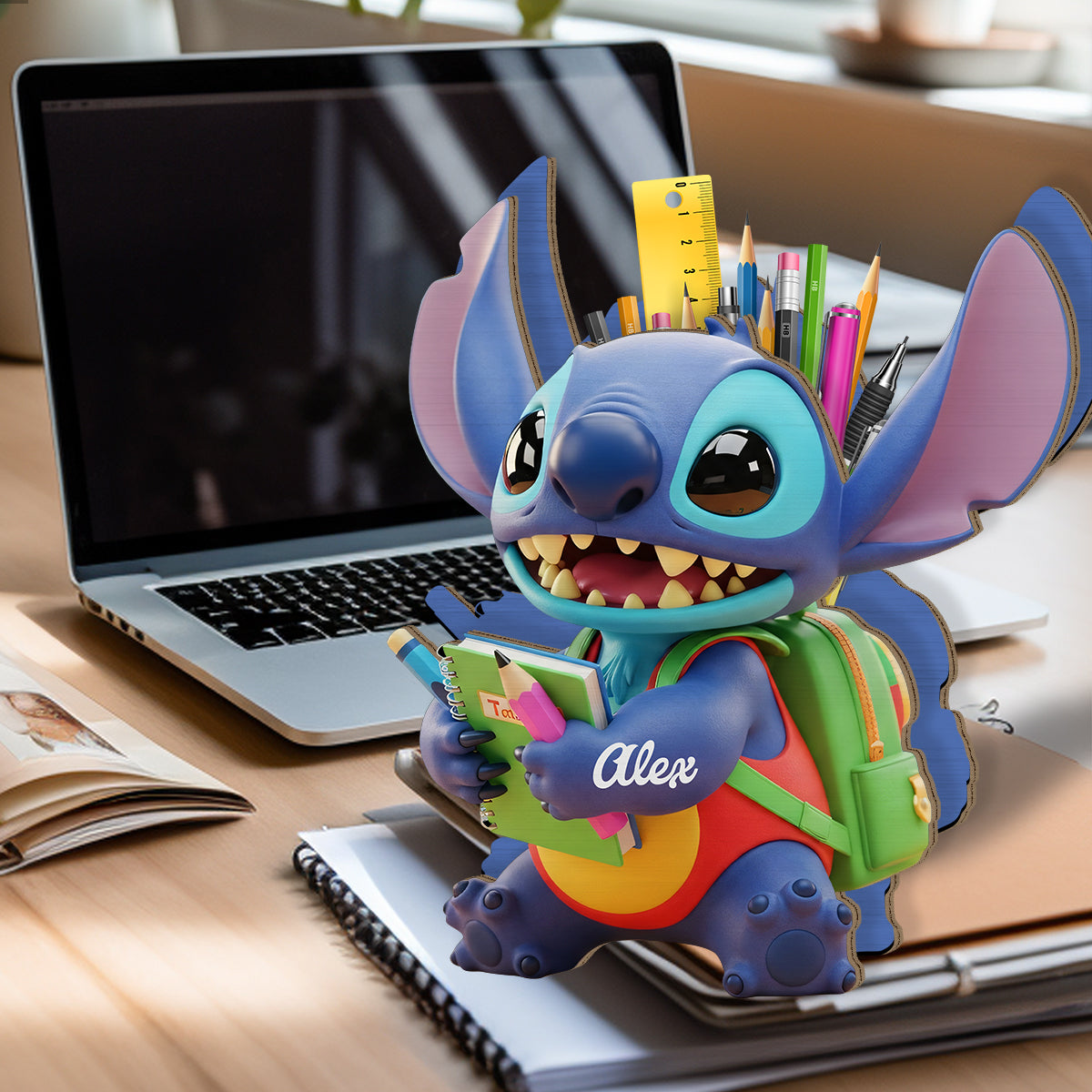 Back To School - Personalized Ohana Wooden Pen Holder