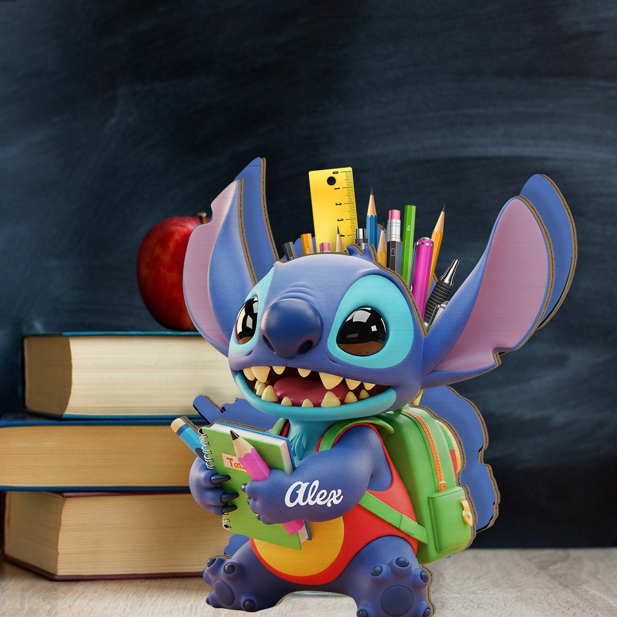 Back To School - Personalized Ohana Wooden Pen Holder
