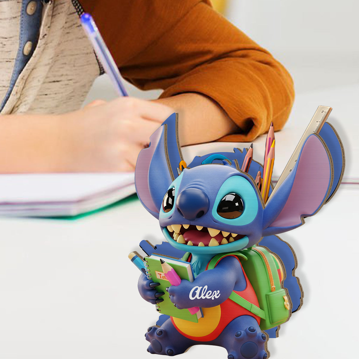 Back To School - Personalized Ohana Wooden Pen Holder