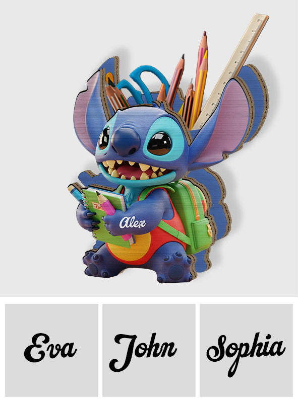 Back To School - Personalized Ohana Wooden Pen Holder
