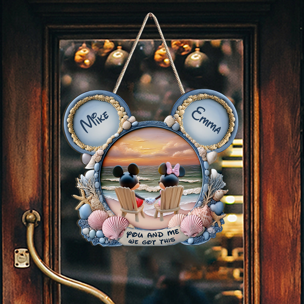 You And Me We Got This - Personalized Mouse Custom Shaped Wood Sign