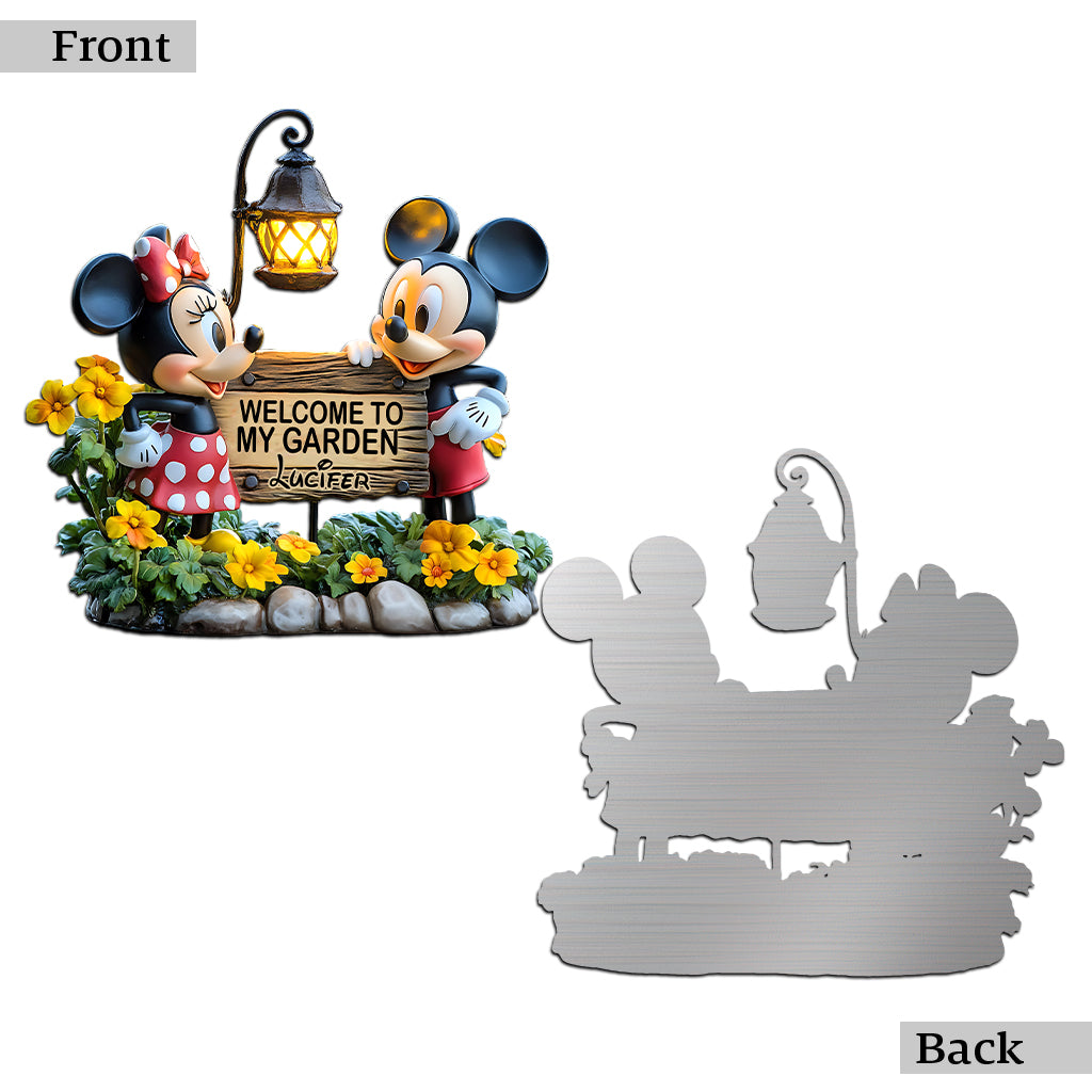 Welcome To My Garden - Personalized Mouse Cut Metal Sign