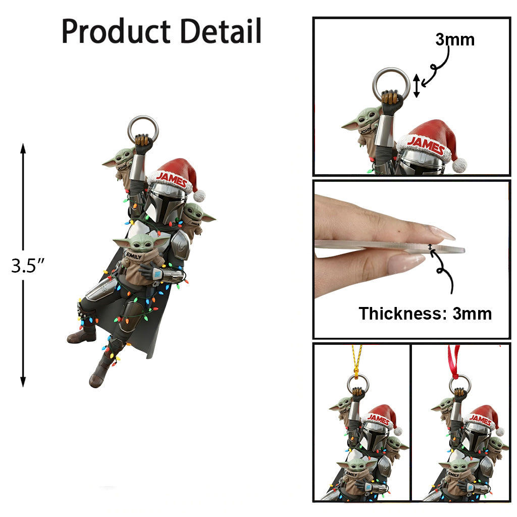 Best Dad, Grandma In The Galaxy - Personalized The Force Transparent Ornament