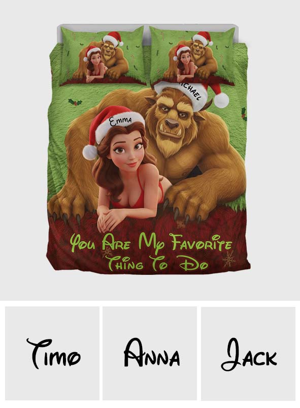 Favorite Thing To Do This Christmas - Personalized Couple Bedding Set