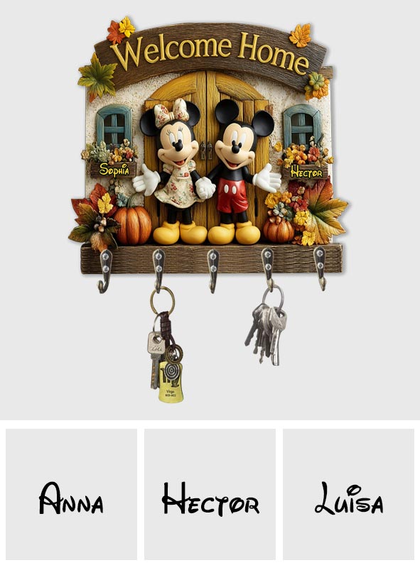 Welcome Home - Personalized Mouse Custom Shaped Hanging Rack