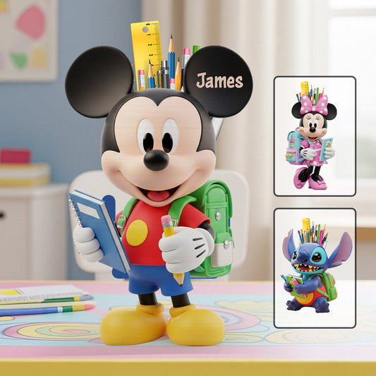 Back To School - Personalized Mouse Wooden Pen Holder