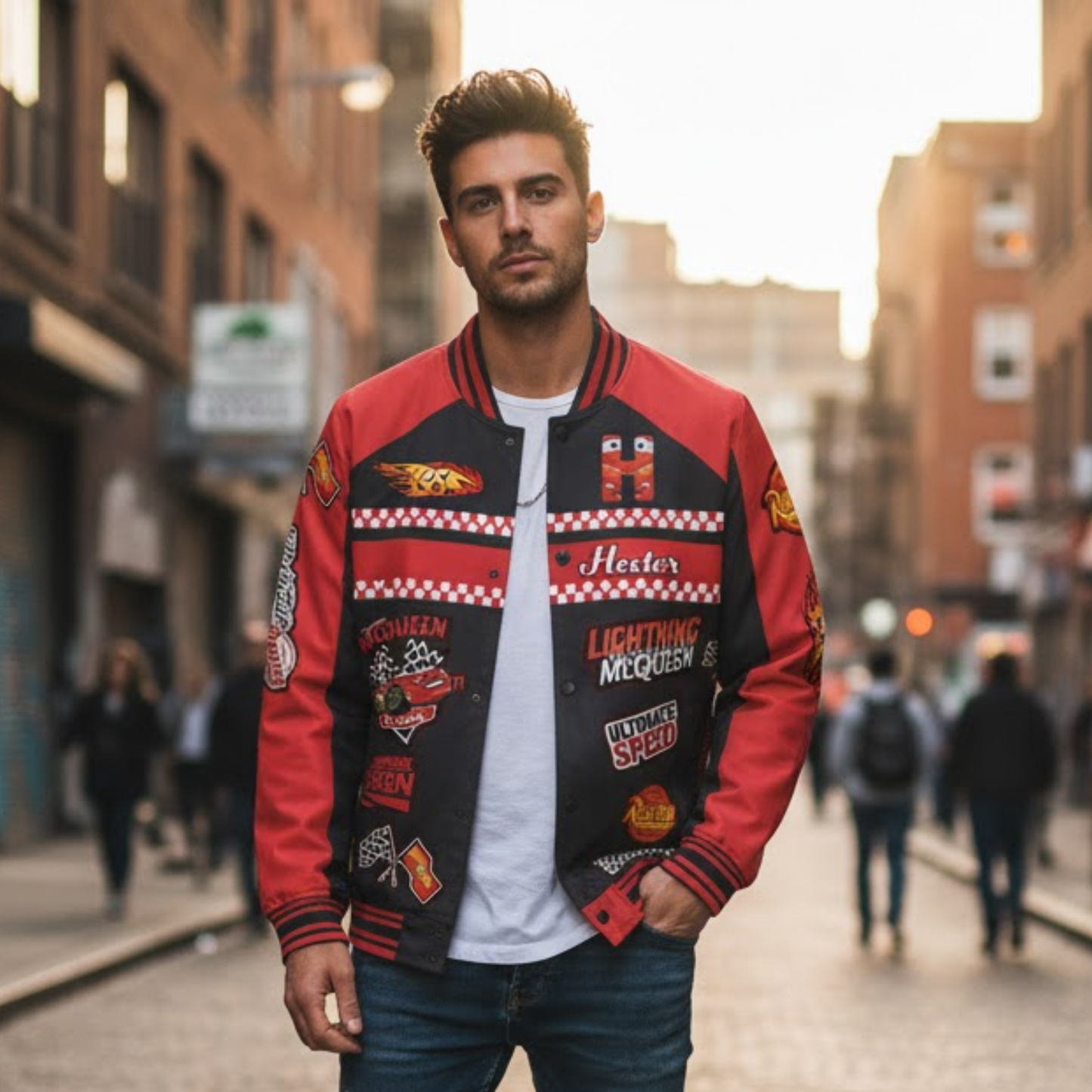 Cars Cartoon - Personalized Cars Varsity Jacket