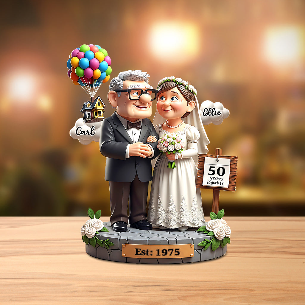 Wedding Keepsake Happy Anniversary - Personalized Couple Custom Shaped Acrylic Plaque