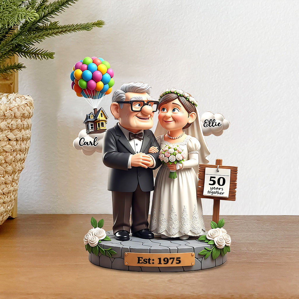 Wedding Keepsake Happy Anniversary - Personalized Couple Custom Shaped Acrylic Plaque