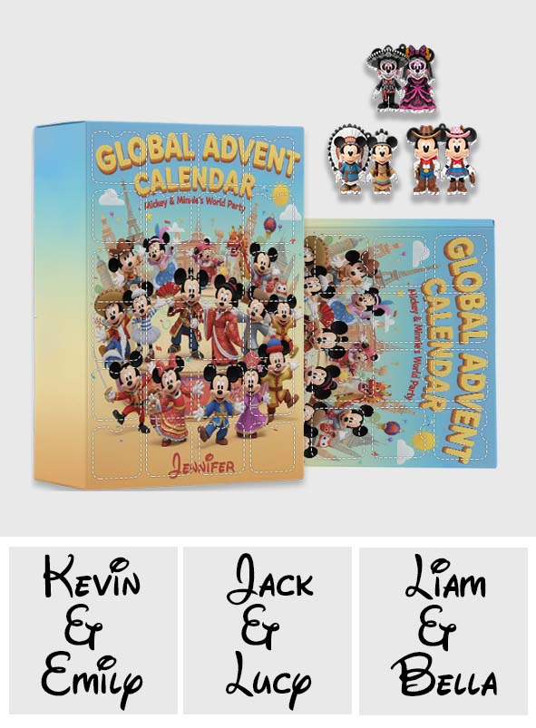 Global Advent Calendar, Traditional Costumes - Personalized Mouse Advent Calendar With Ornaments