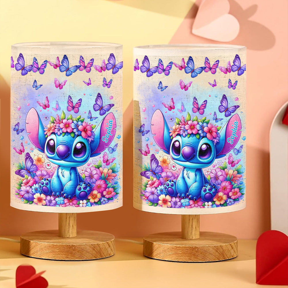 Blue Ohana - Personalized Ohana Table Lamp with Wood Base