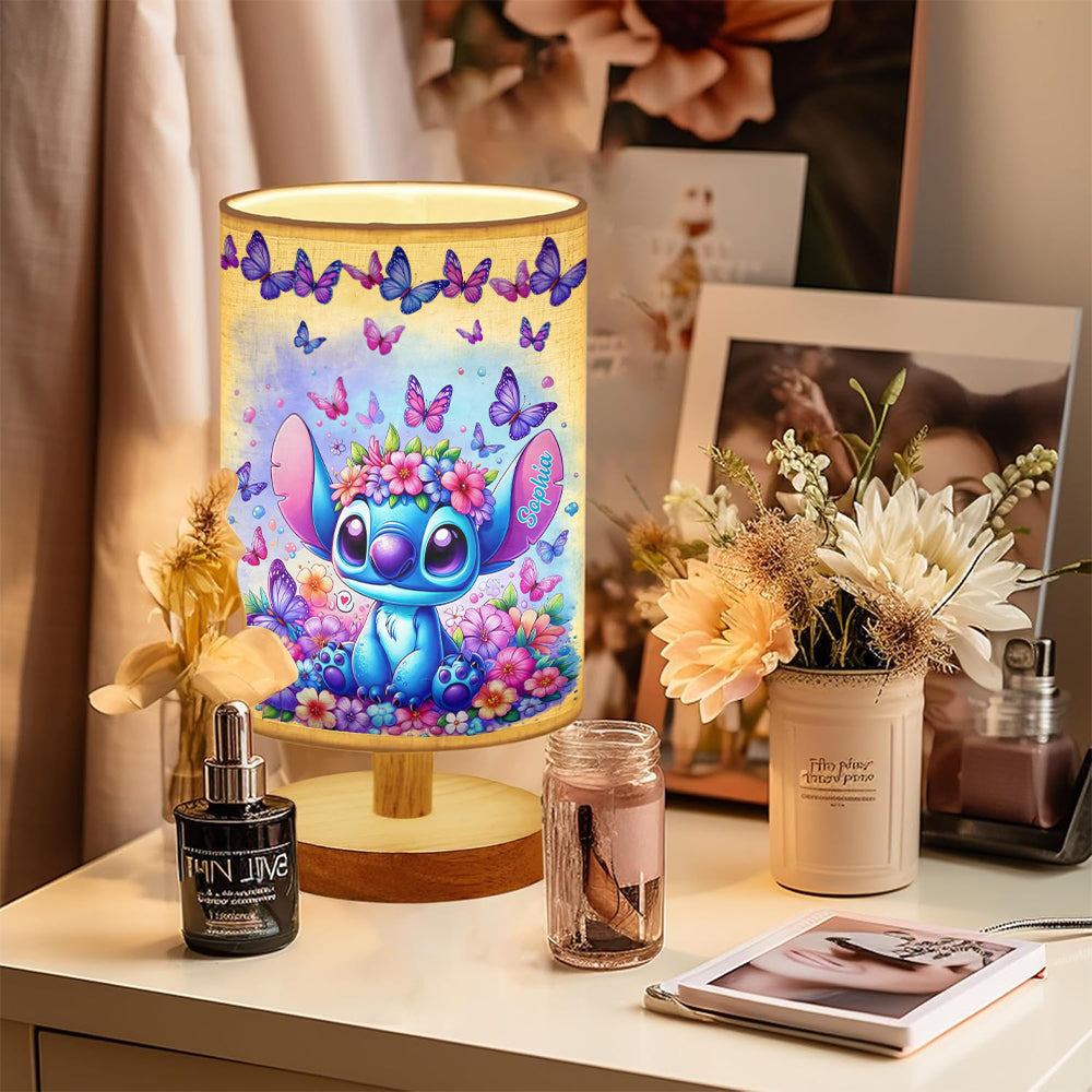 Blue Ohana - Personalized Ohana Table Lamp with Wood Base