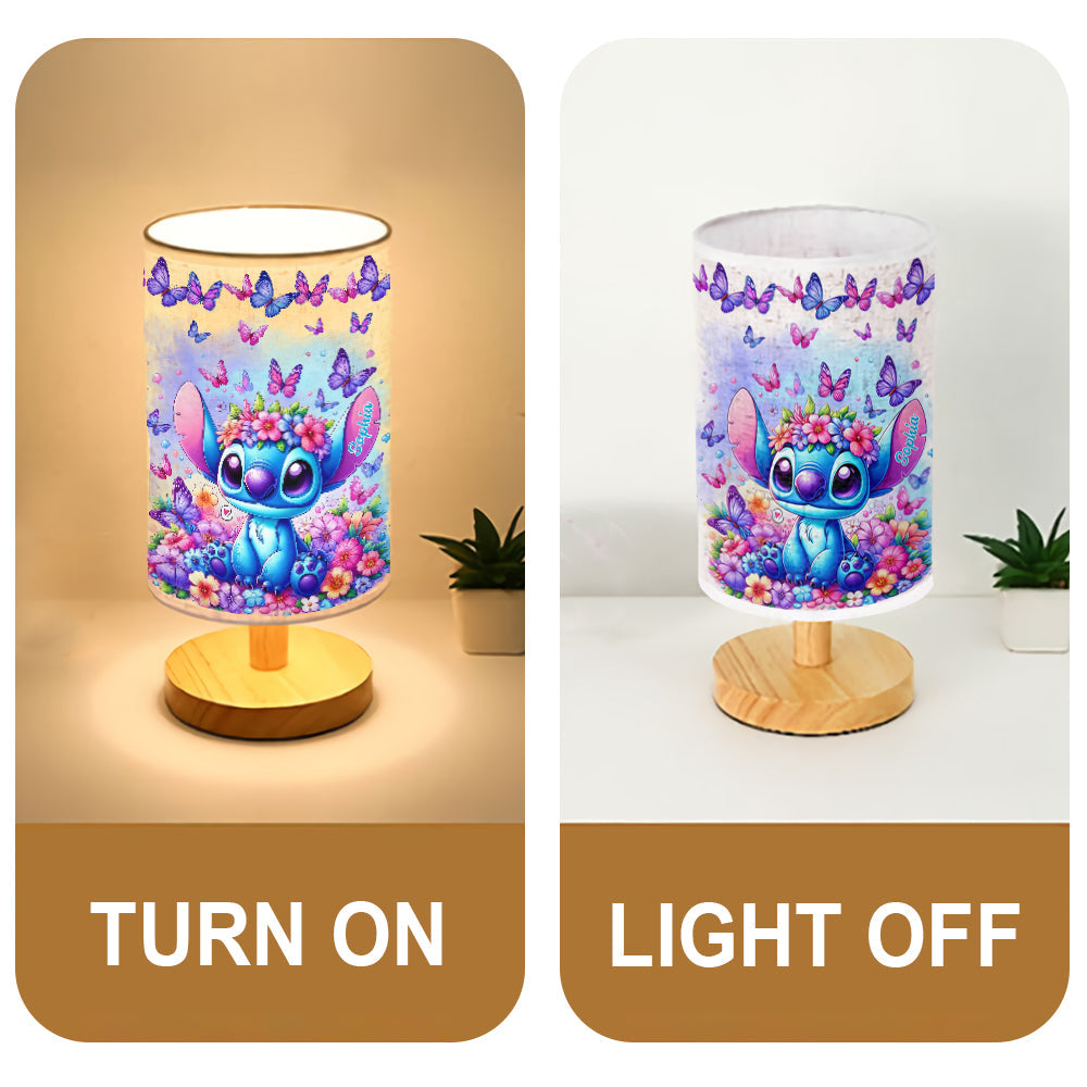 Blue Ohana - Personalized Ohana Table Lamp with Wood Base