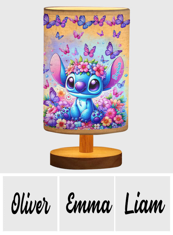 Blue Ohana - Personalized Ohana Table Lamp with Wood Base