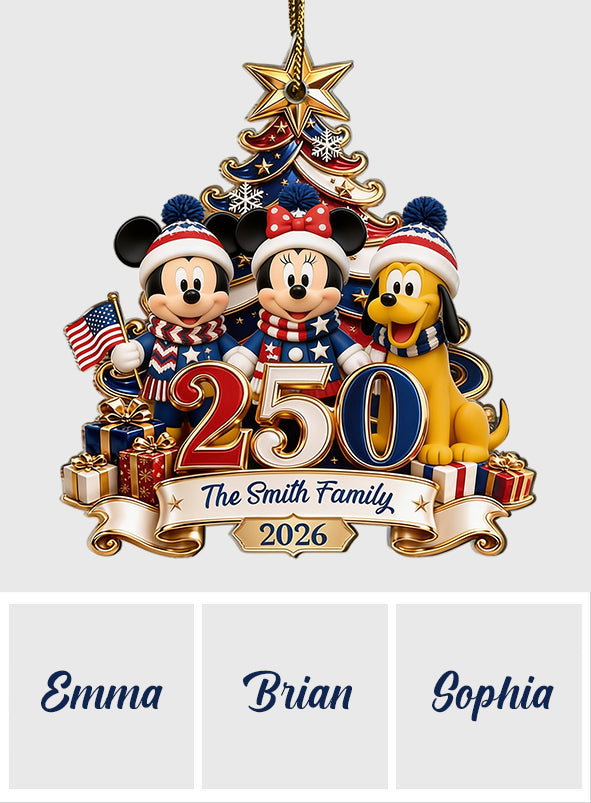 250th Anniversary Christmas - Personalized Mouse Premium 3D Ornament