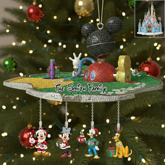 Big Ears Mouse Club House - Personalized Mouse Ornament With Charm