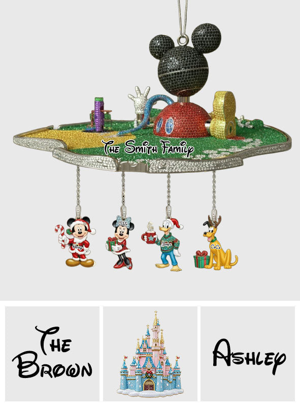 Big Ears Mouse Club House - Personalized Mouse Ornament With Charm