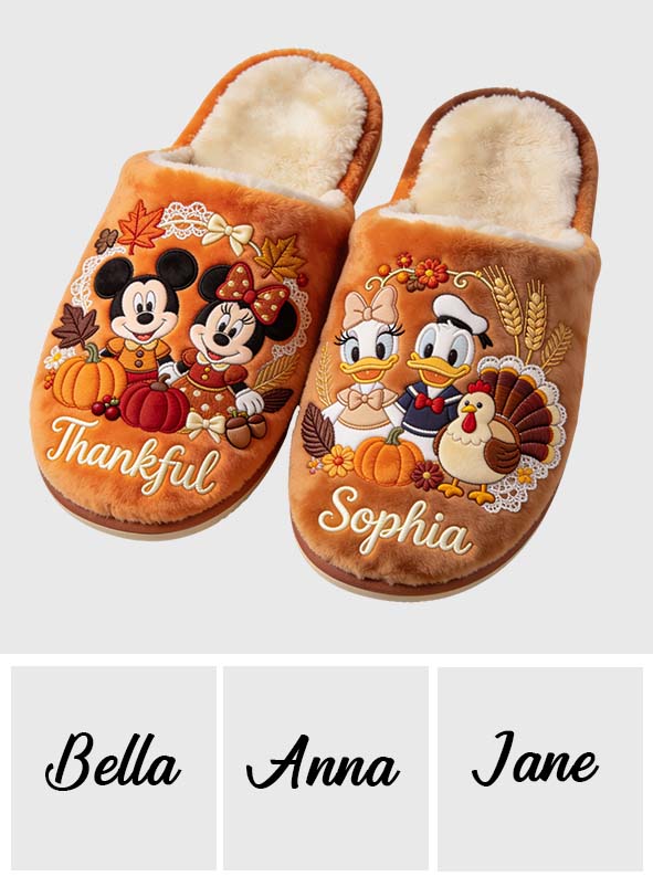 Thanksgiving - Personalized Mouse Slippers