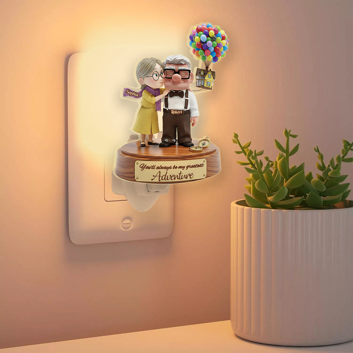 You Are My Adventure - Personalized Mouse Acrylic Plug-In Night Light
