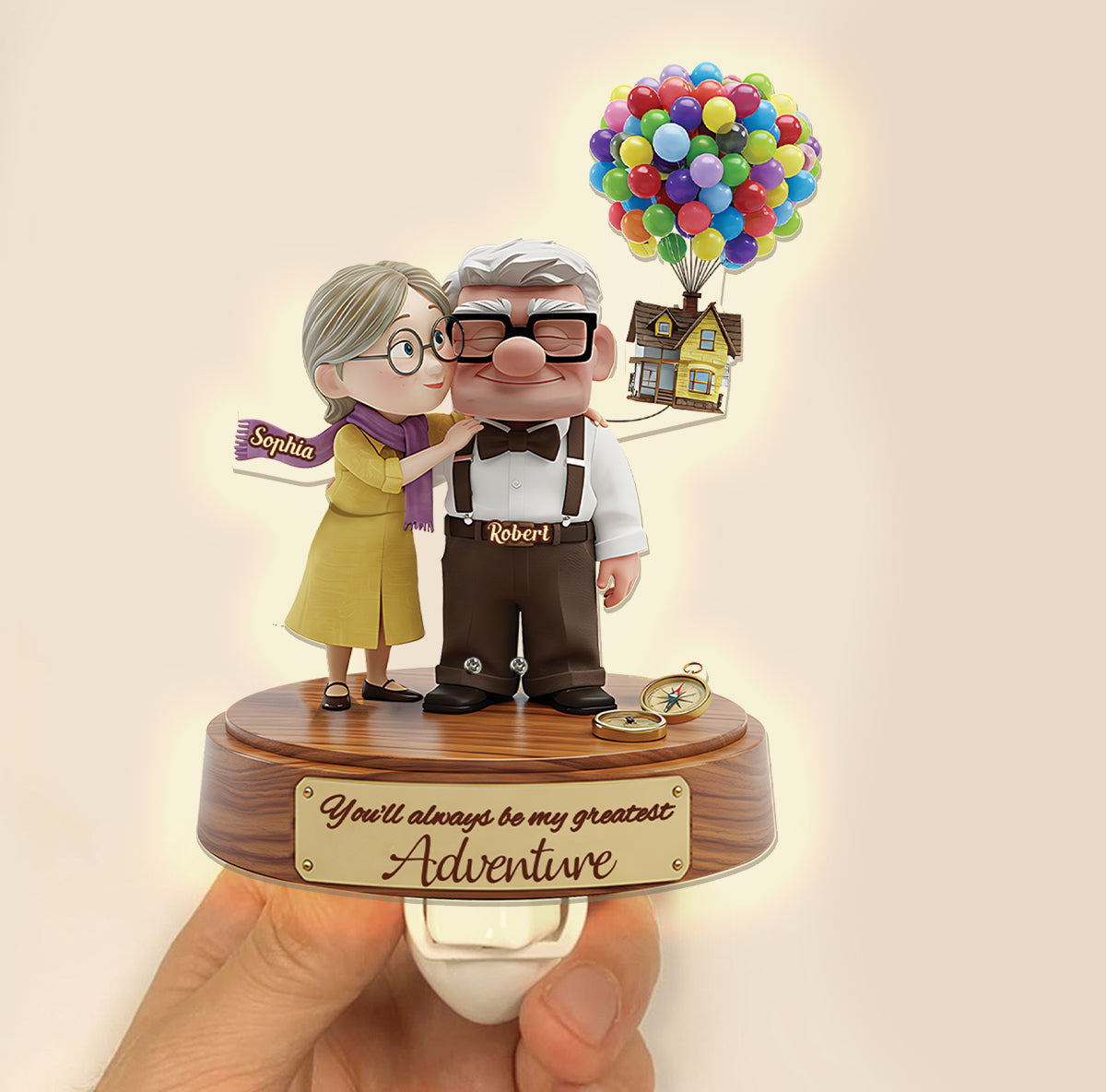 You Are My Adventure - Personalized Mouse Acrylic Plug-In Night Light