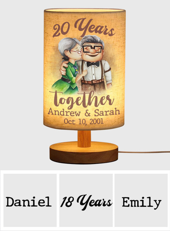 Together Since - Personalized Mouse Table Lamp with Wood Base