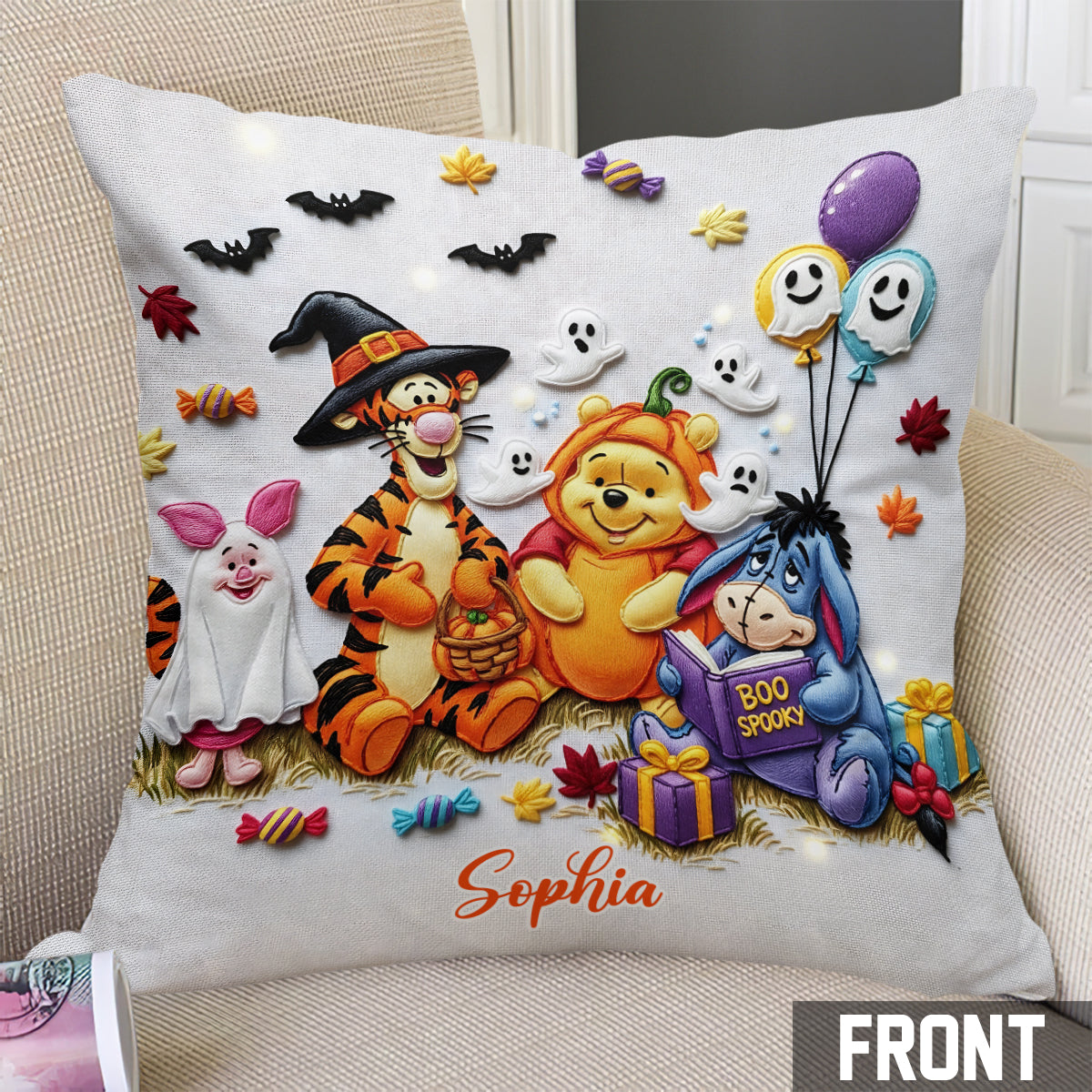 Boo Spooky - Personalized Mouse Throw Pillow
