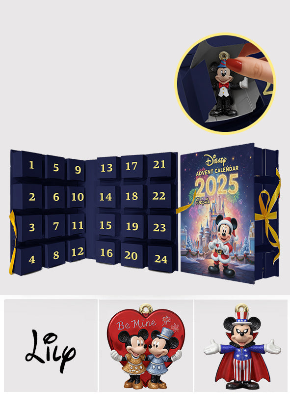 Magical Over The Year - Personalized Mouse Folded Advent Calendar With Ornaments