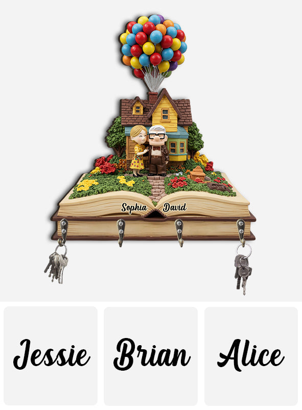 Home Sweet Home - Personalized Couple Custom Shaped Key Rack