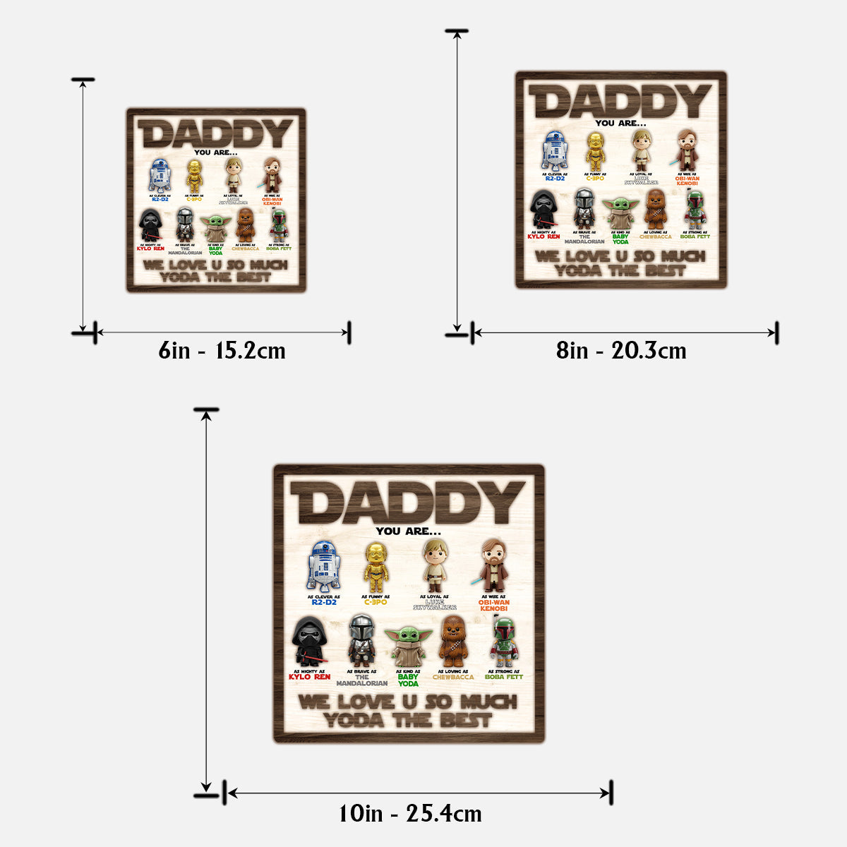 Best Dad In The Galaxy - Personalized The Force 2 Layered Wood Sign / Wood Plaque