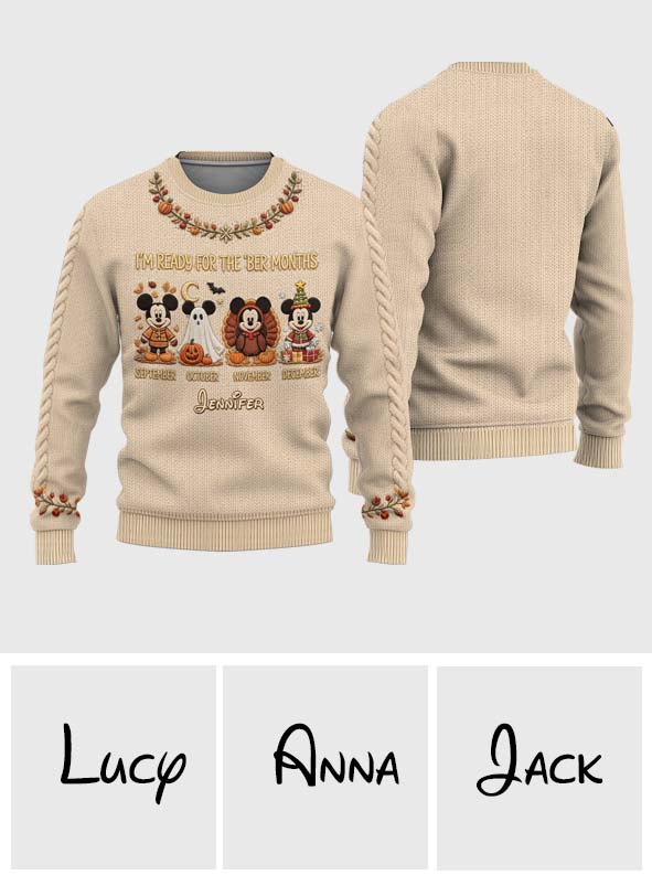 I'm Ready For The 'Ber Months - Personalized Mouse Ugly Sweater