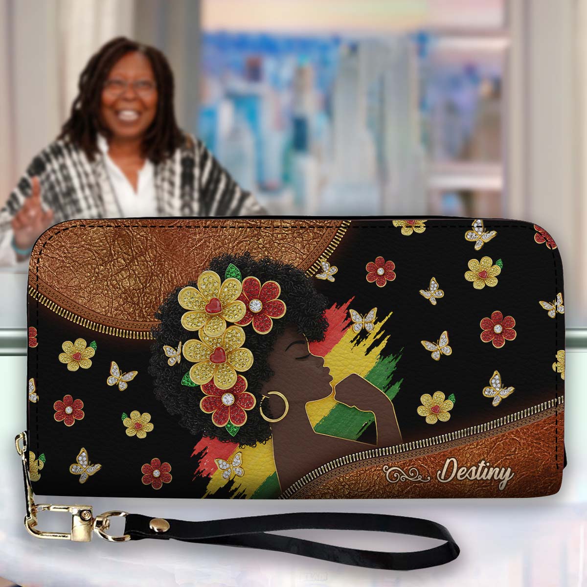 Black Girl Magic - Personalized African American Leather Long Wallet
