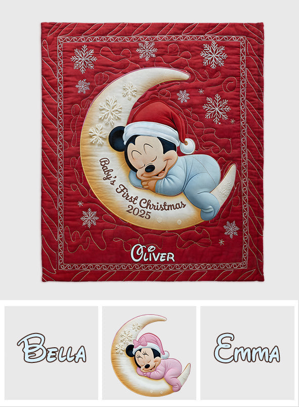 Baby's First Christmas - Personalized Mouse Blanket