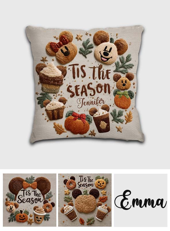 Tis The Season - Personalized Mouse Throw Pillow