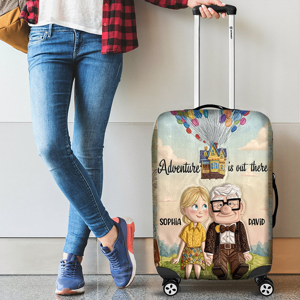 Adventure Is Out There - Personalized Couple Luggage Cover