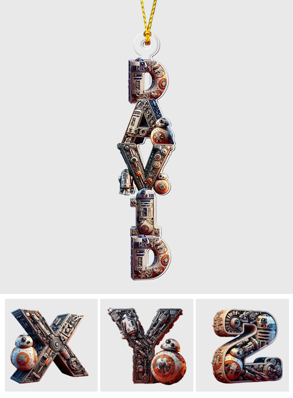 Alphabet Letters - Personalized The Force Transparent Ornament