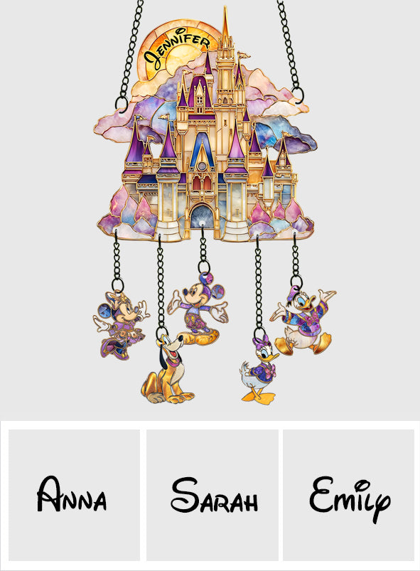 Magical Castle - Personalized Mouse Window Hanging Suncatcher With Charms