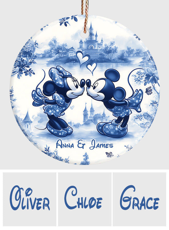 Magic Couple - Personalized Mouse Ceramic Circle Ornament