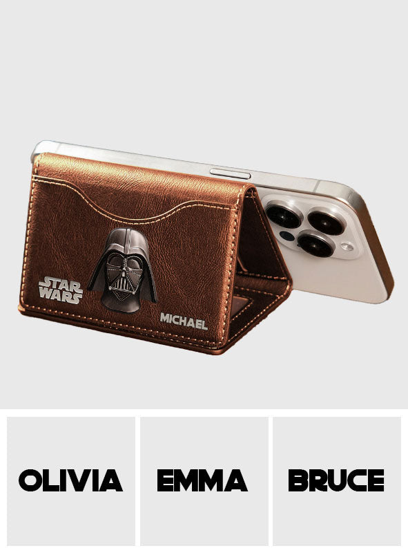 The Black Armored Commander Custom Name - Personalized The Force Magsafe Wallet