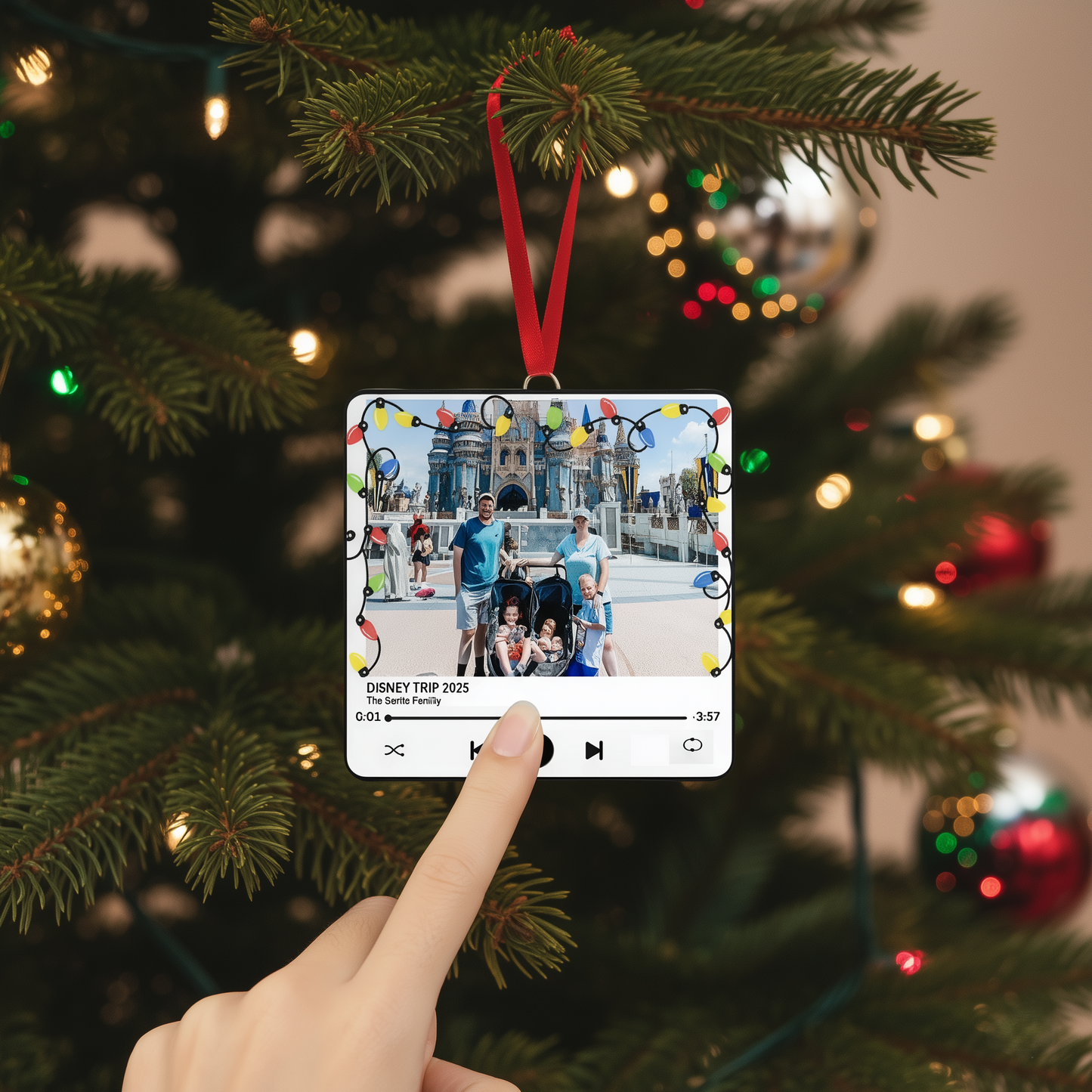 Celebrate Trip To Magical World - Personalized Mouse Music Player Ornament