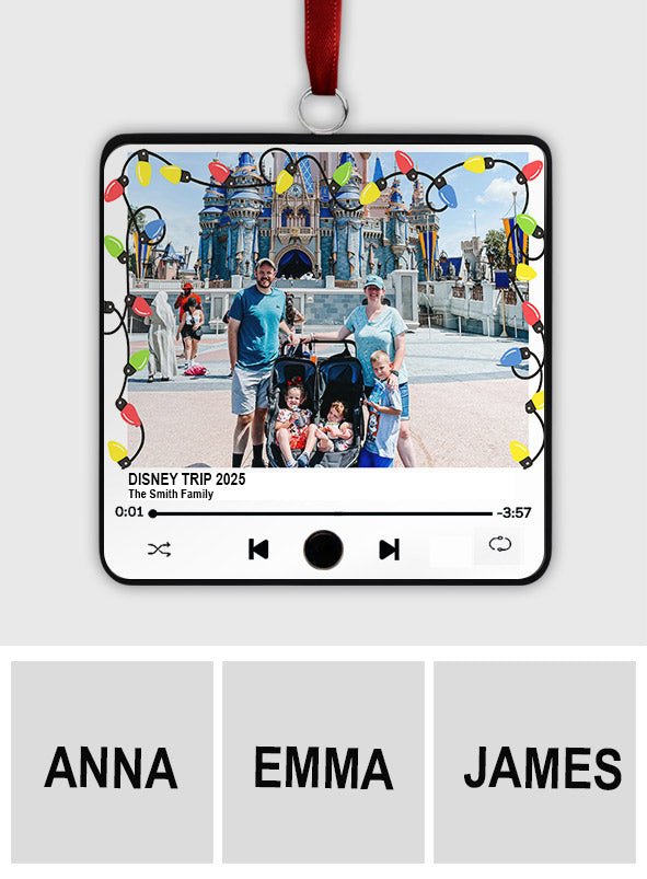 Celebrate Trip To Magical World - Personalized Mouse Music Player Ornament